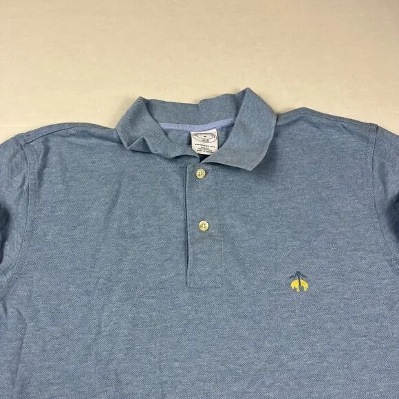 Brooks Brothers Mens Performance Polo Shirt Blue Short Sleeve Slim Fit MEDIUM - Picture 3 of 10